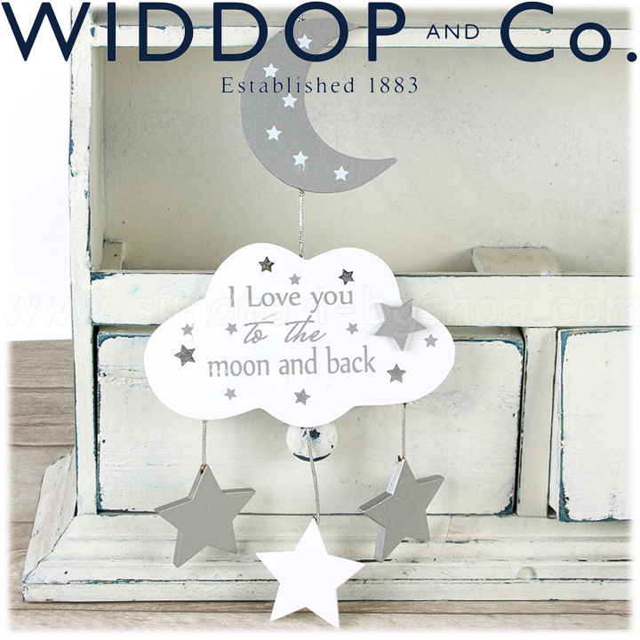 Widdop and Co. Twinkle Twinkle MDF Апликация за стена Луна, Звезди и Облак CG142 Widdop and Co. Twinkle Twinkle MDF Апликация за стена Луна, Звезди и Облак CG142