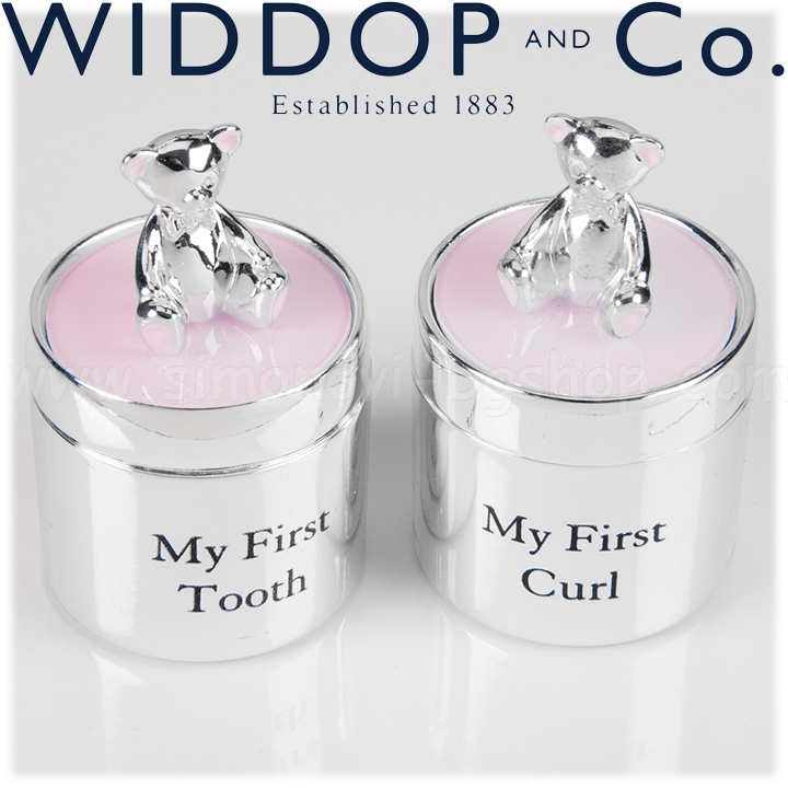 Widdop and Co. Bambino Посребрени кутийки за зъбче и кичур в розово CG532P Widdop and Co. Bambino Посребрени кутийки за зъбче и кичур в розово CG532P