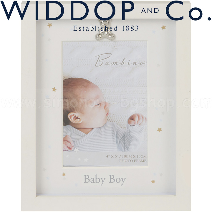 Widdop and Co. Bambino MDF Рамка за снимка Baby Boy с посребрена декорация CG497 Widdop and Co. Bambino MDF Рамка за снимка Baby Boy с посребрена декорация CG497