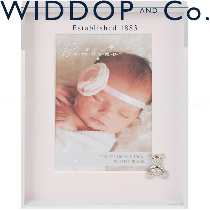 Widdop and Co. Bambino Посребрена рамка за снимка с мече в розово CG505P Widdop and Co. Bambino Посребрена рамка за снимка с мече в розово CG505P