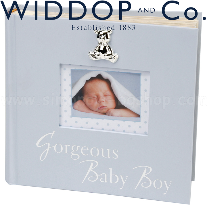 * 2017 Widdop and Co. Албум за снимки с посребрена декорация за момче CG263B * 2017 Widdop and Co. Албум за снимки с посребрена декорация за момче CG263B