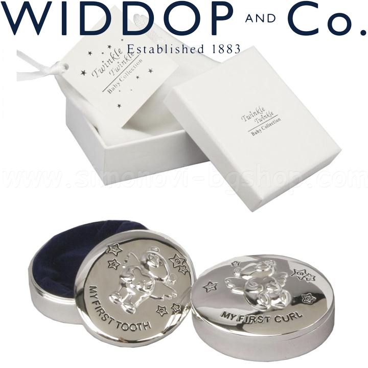 * 2017 Widdop and Co. Посребрени кутийки за зъбче и кичур Twinkle CG313C * 2017 Widdop and Co. Посребрени кутийки за зъбче и кичур Twinkle CG313C