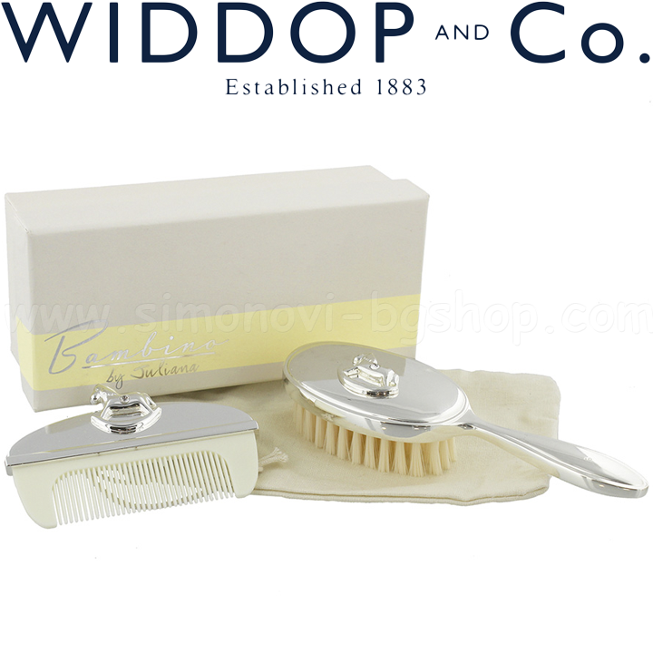 * 2017 Widdop and Co. Посребрени четка и гребен Bambino CG868 * 2017 Widdop and Co. Посребрени четка и гребен Bambino CG868