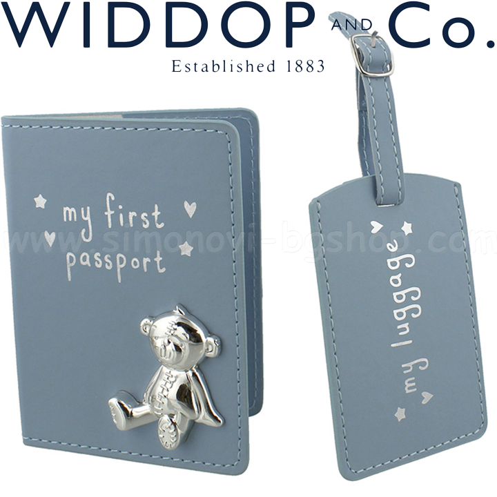 * 2017 Widdop and Co. Калъф за паспорт и табелка с посребрена декорация Button C * 2017 Widdop and Co. Калъф за паспорт и табелка с посребрена декорация Button C