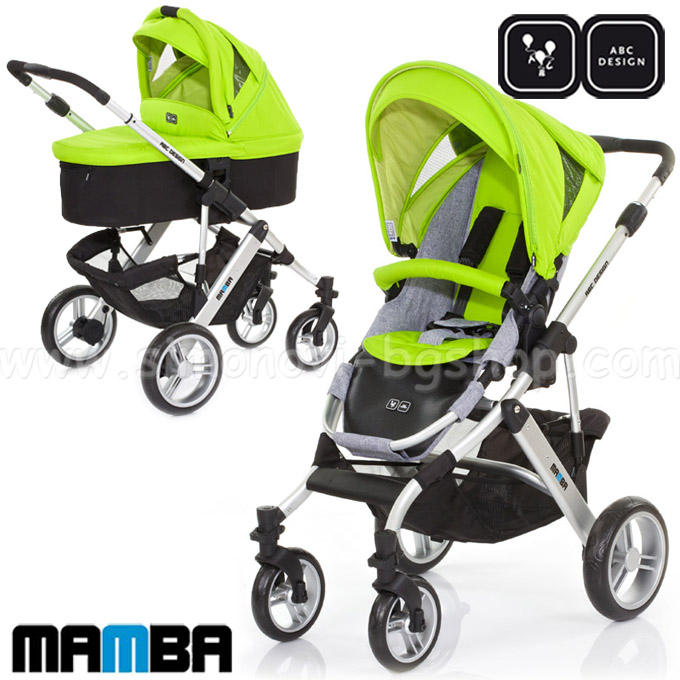 *2015 ABC Design - Детска количка 2в1 Mamba Lime Graphite/Silver