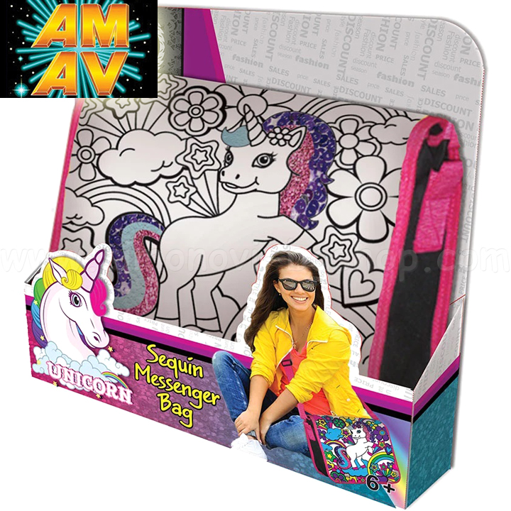 AMAV Coloring bag with sequins Unicorn 6165M