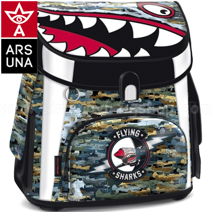 Flying Sharks Ергономична ученическа раница Compact Ars Una 54490017 Flying Sharks Ергономична ученическа раница Compact Ars Una 54490017