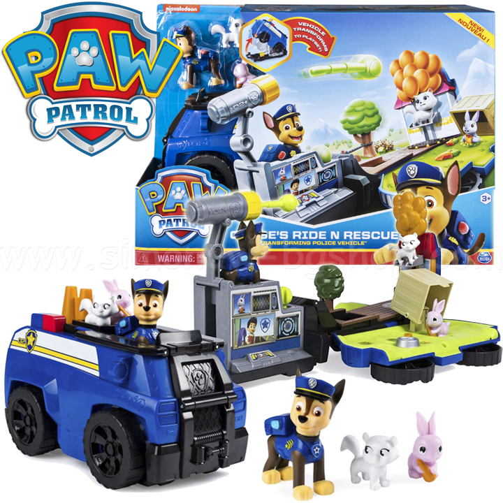 *Paw Patrol Трансформираща полицейска кола с фигурка Чейс 20107842 *Paw Patrol Трансформираща полицейска кола с фигурка Чейс 20107842