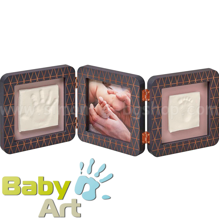 Baby Art Квадратен отпечатък за ръчичка и краче в сива рамка и декор Baby Art Квадратен отпечатък за ръчичка и краче в сива рамка и декор