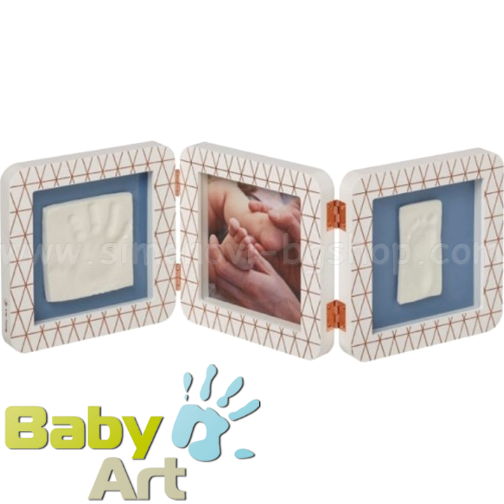 Baby Art Квадратен отпечатък за ръчичка и краче в бяла рамка и декор Baby Art Квадратен отпечатък за ръчичка и краче в бяла рамка и декор