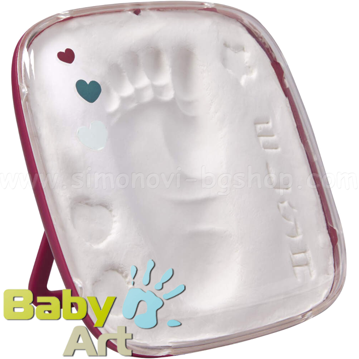 Baby Art Кутия с отпечатък Hello Baby вишнева основа Baby Art Кутия с отпечатък Hello Baby вишнева основа