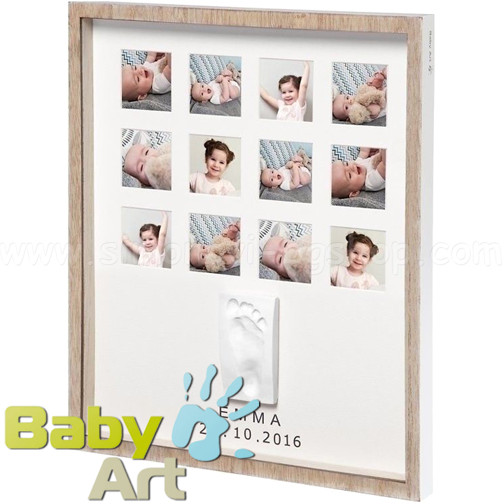 Baby Art Отпечатък + 12 снимки My Very First Year рамка от дърво Wooden Baby Art Отпечатък + 12 снимки My Very First Year рамка от дърво Wooden