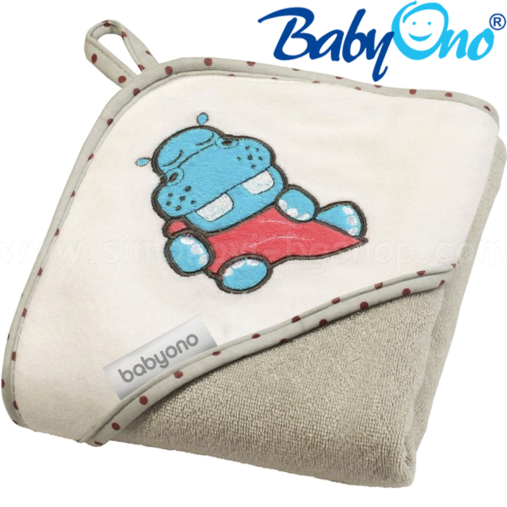 BabyOno Бебешка хавлия за баня с качулка 76х76см. Terry Хипо 213/02 BabyOno Бебешка хавлия за баня с качулка 76х76см. Terry Хипо 213/02