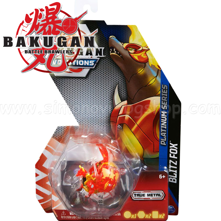 Bakugan Evolutions Platinum True Metal  Blitz Fox Red 6063393