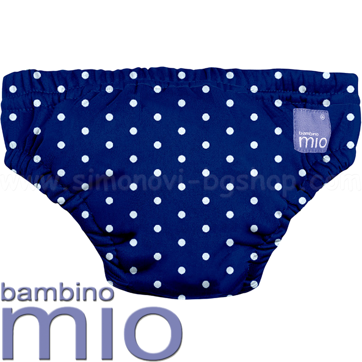 BambinoMio   Mio Swim Nappie 7-9kg. Navy Polka Dots