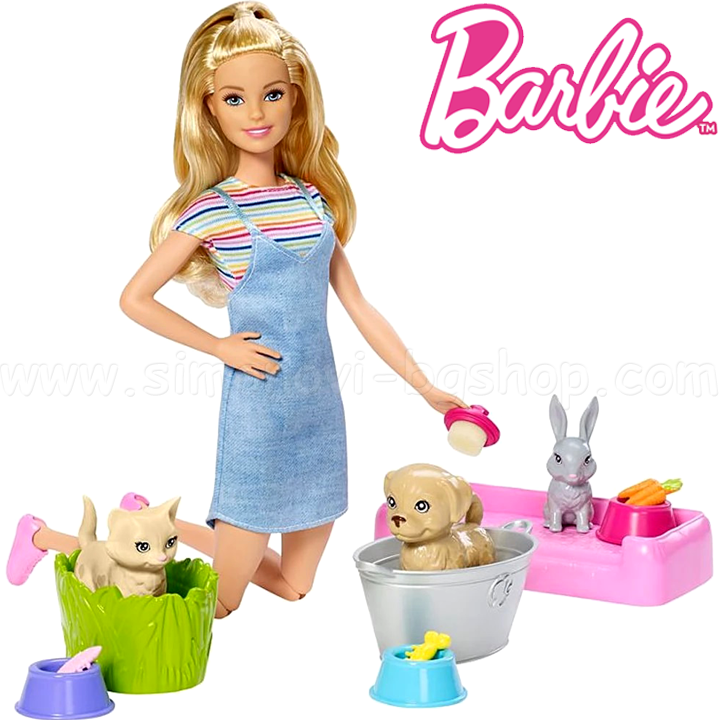 *Barbie® Барби с домашни любимци Plan ‘n' Wash Pets™ FXH11 *Barbie® Барби с домашни любимци Plan ‘n' Wash Pets™ FXH11