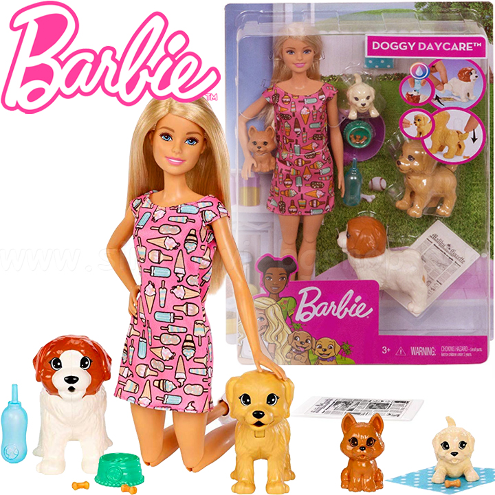 *Barbie Doggie Daycare™ Кукла Барби се грижи за кученцата си FXH08 *Barbie Doggie Daycare™ Кукла Барби се грижи за кученцата си FXH08