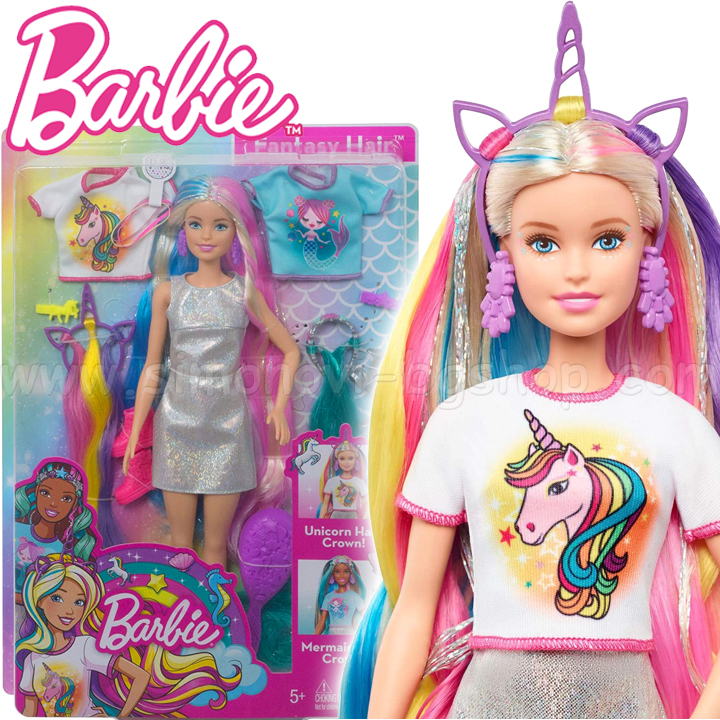 **Barbie® Кукла Барби с блестяща дълга коса GHN04