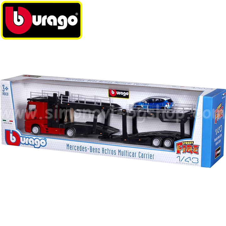 Bburago Race Mercedes Benz Actros 18-31456 car transporter