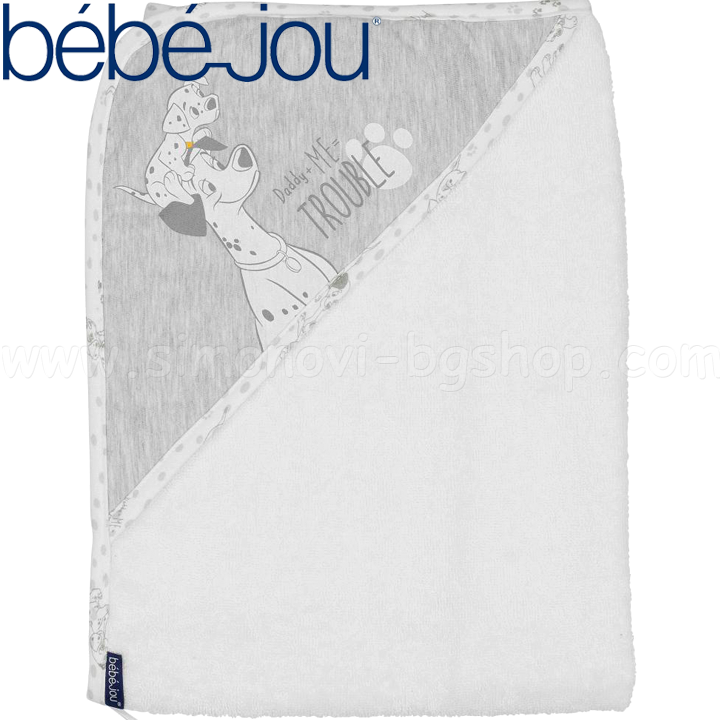 Bebe Jou Бебешка хавлия за баня с ъгъл 101 Dalmatians 3010101 Bebe Jou Бебешка хавлия за баня с ъгъл 101 Dalmatians 3010101