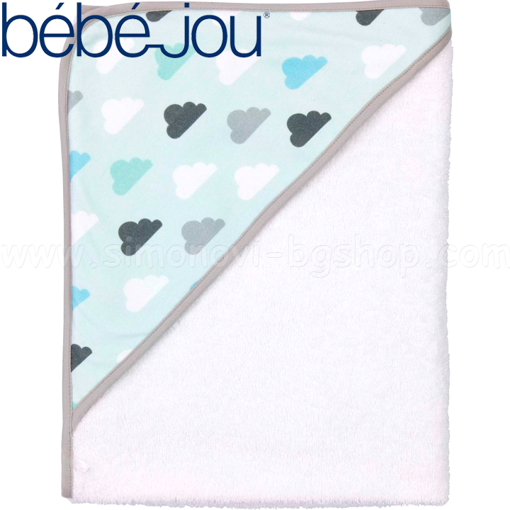 Bebe Jou Бебешка хавлия за баня с ъгъл Clouds and Stars 301080 Bebe Jou Бебешка хавлия за баня с ъгъл Clouds and Stars 301080