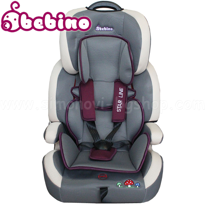 * Bebino Car seat STAR LINE 9-36kg. Gray/Violet