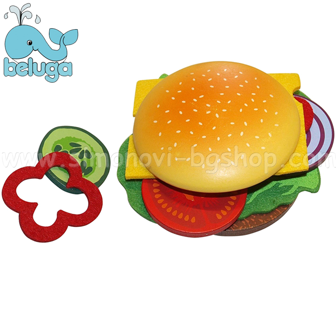 Beluga - Wooden hamburger in paper pack 30884