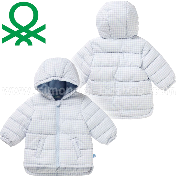 Benetton - Бебешко яке Vichy pattern jacket Blue Benetton - Бебешко яке Vichy pattern jacket Blue