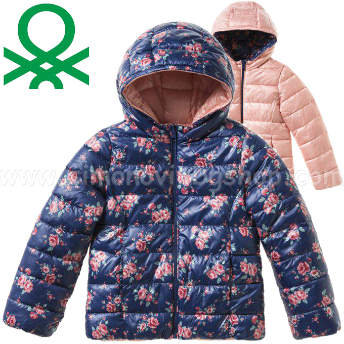 Benetton    GIRLS REVERSIBLE PADDED COAT Navy (82-160)