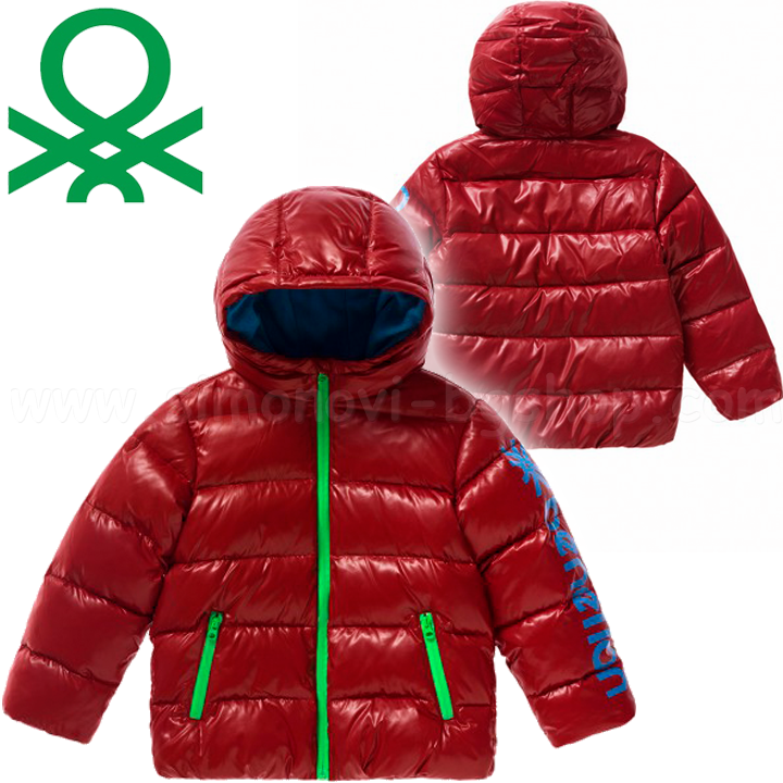 Benetton -    Duvet padded jacket with hood Boys Red (90.)