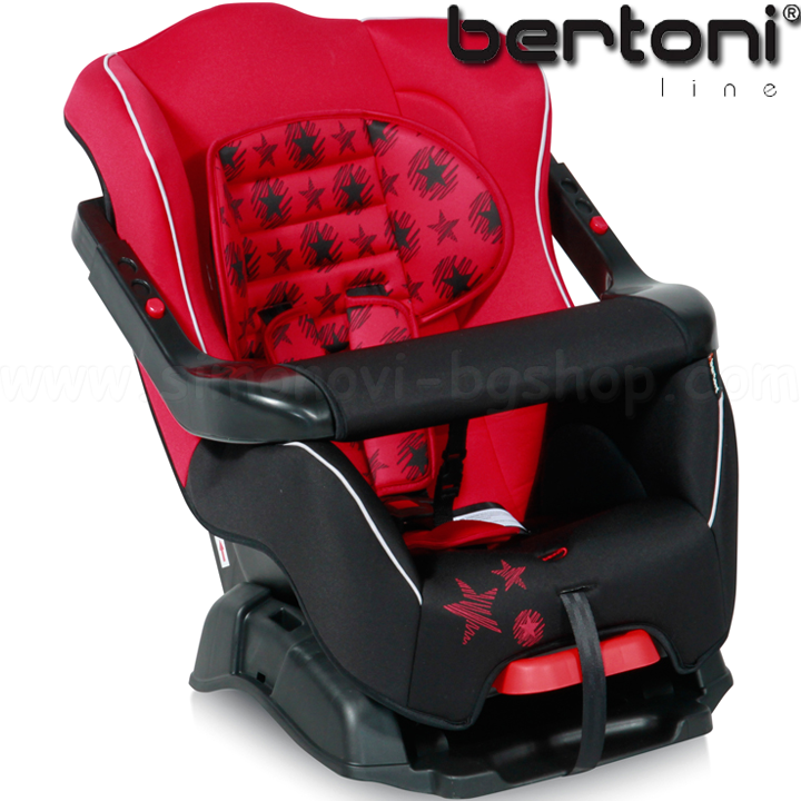 Bertoni Line Стол за кола 9-18 кг. Bumper Black & Red Stars Bertoni Line Стол за кола 9-18 кг. Bumper Black & Red Stars