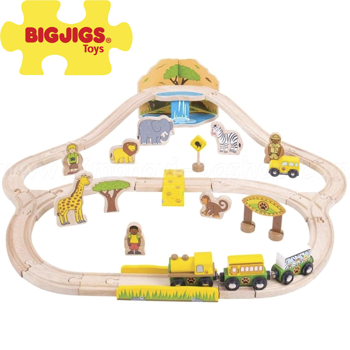 Bigjigs Wooden Railway Set - Safari BJT069