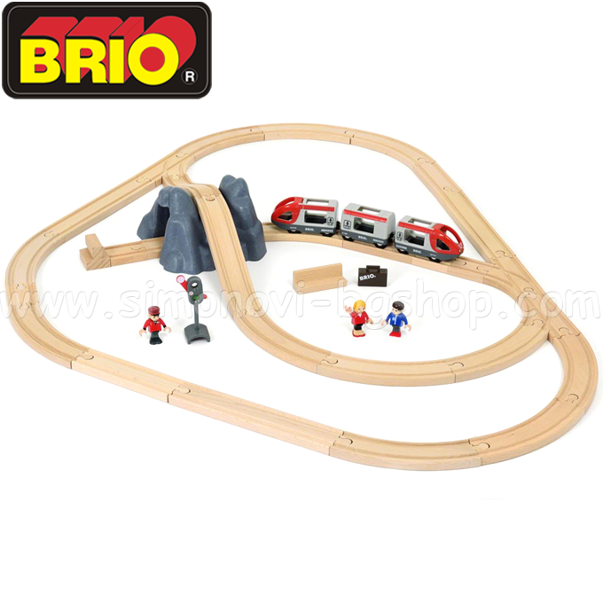 BRIO - șine cu role din lemn, cu kit de 33773 Starter