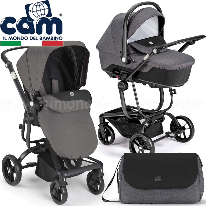 * 2023 CAM Taski Sport Combined baby stroller 3in1 Black col.872