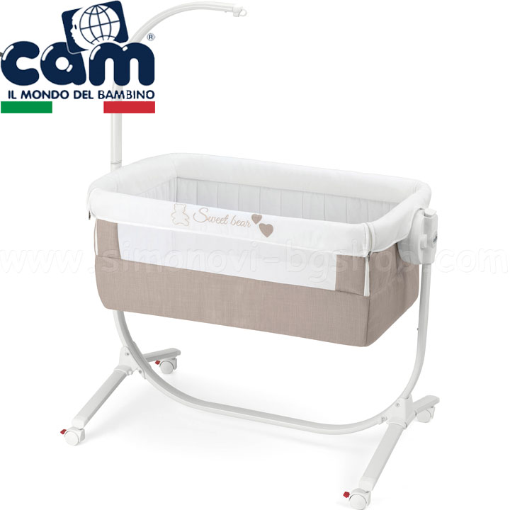 Cam CULLAMI Легло люлка със сваляща се страна Sweet Bear Beige Col.143 Cam CULLAMI Легло люлка със сваляща се страна Sweet Bear Beige Col.143
