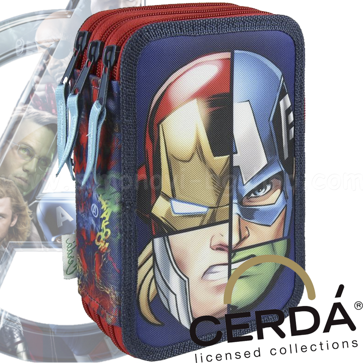 Avengers Ученически пълен несесер с три отделения 2100000224 Cerda Avengers Ученически пълен несесер с три отделения 2100000224 Cerda