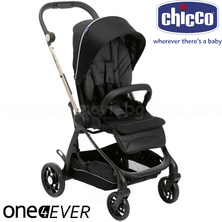 * 2023 Chicco Бебешка комбинирана количка 2в1 ONE4EVER Pirate Black J0111.1