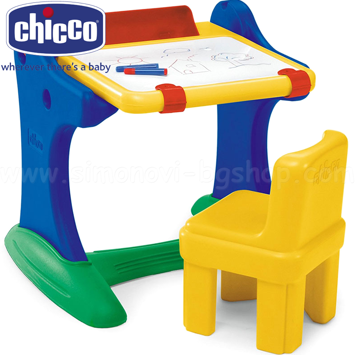 Chicco Детски чин с дъска за рисуване 2в1 и столче 30401 Chicco Детски чин с дъска за рисуване 2в1 и столче 30401