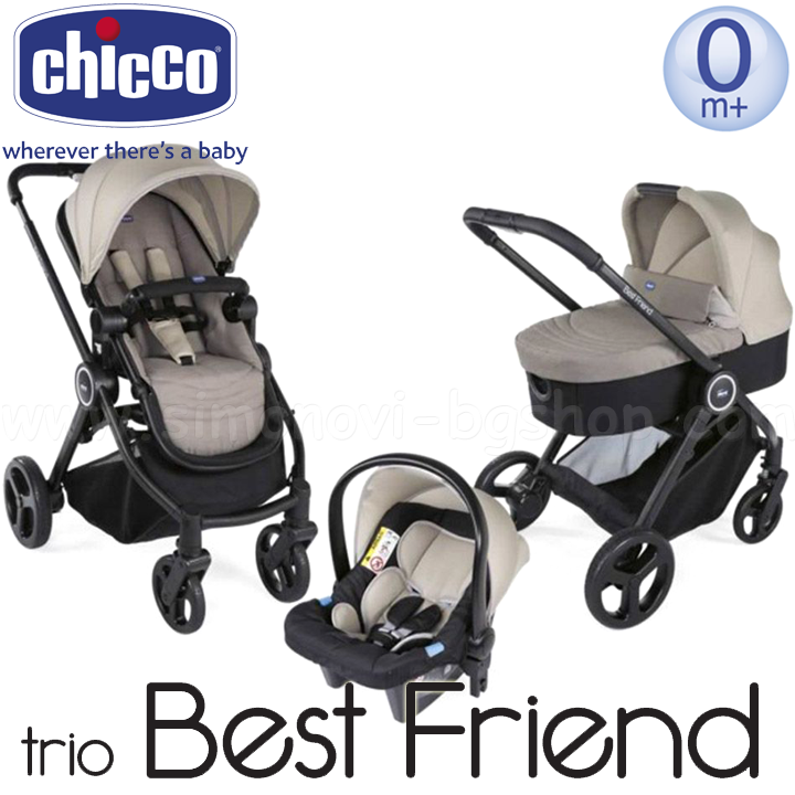 * Chicco Baby Stroller 3 in 1 TRIO BEST FRIEND LIGHT BEIGE 079146.140