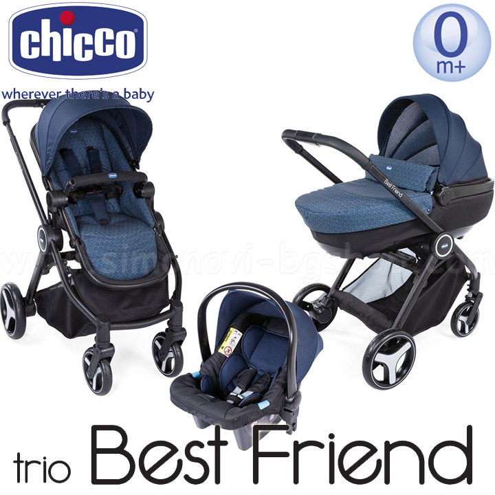 * Chicco Baby Stroller 3 in 1 TRIO BEST FRIEND Light Oxford 079146.790