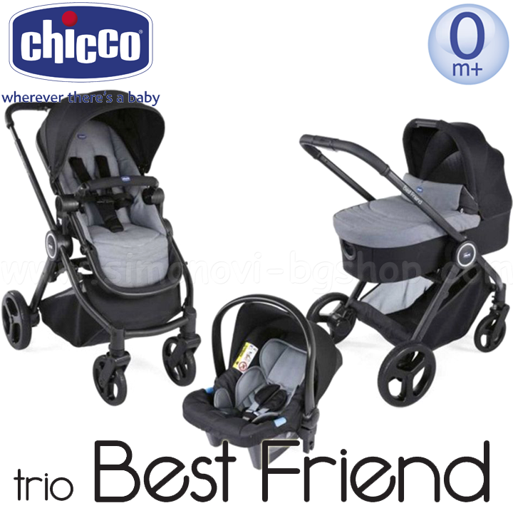 * Chicco Baby Stroller 3 in 1 TRIO BEST FRIEND Light Stone 079146.850
