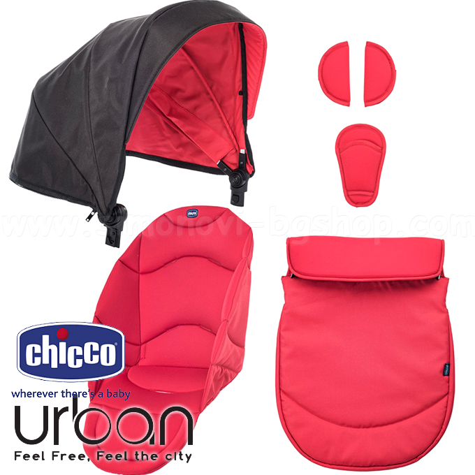 Chicco Urban Летен комплект за количка Red Passion 079168.640 Chicco Urban Летен комплект за количка Red Passion 079168.640