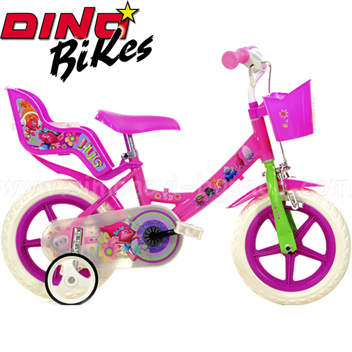 Dino Bikes - Детски велосипед 12" Trolls Dino Bikes - Детски велосипед 12" Trolls