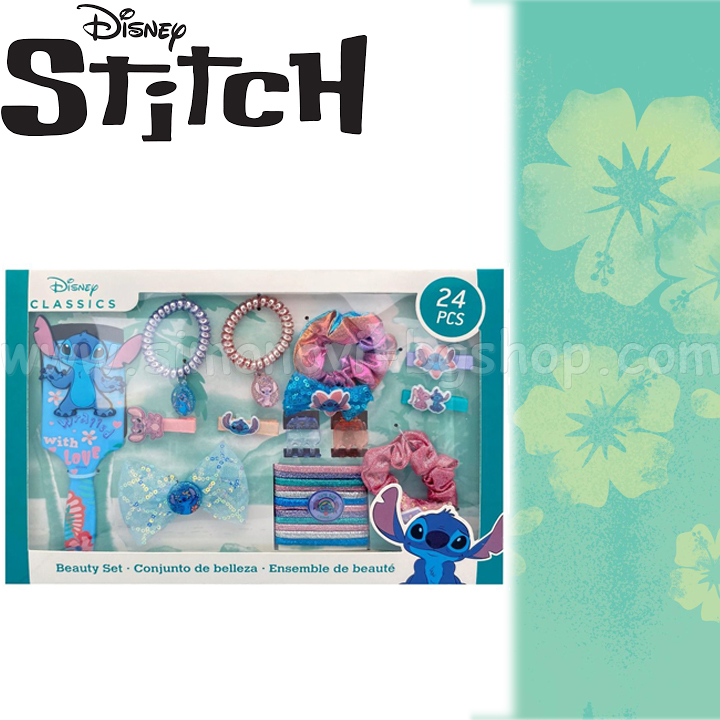 *2025 Disney Stitch Комплект аксесоари за коса 24бр. ST00101 *2025 Disney Stitch Комплект аксесоари за коса 24бр. ST00101