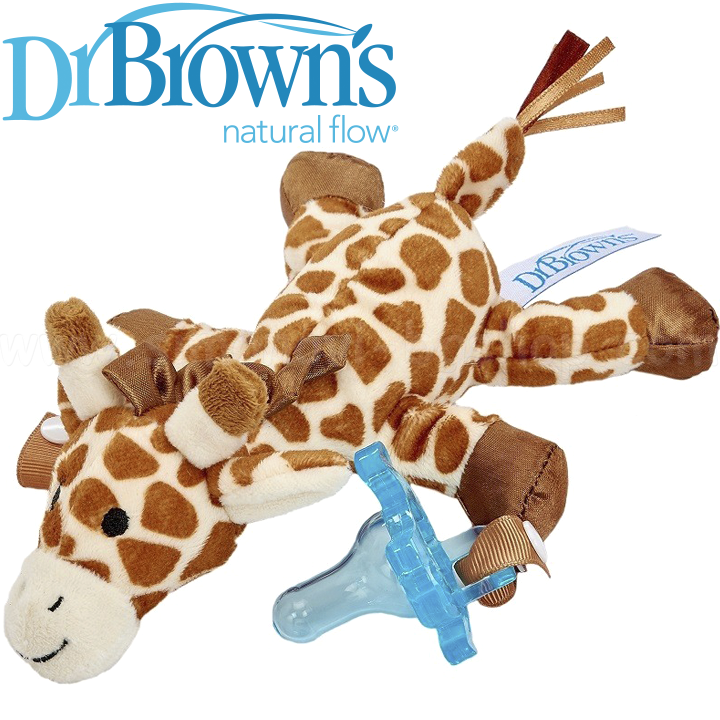 Dr.Brown's - Плюшена зебра със силиконова залъгалка Blue 304730 Dr.Brown's - Плюшена зебра със силиконова залъгалка Blue 304730