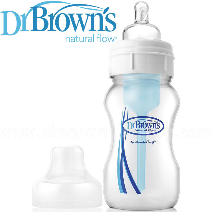DrBrown's Wide-Neck 240 ml. Шише за хранене - биберон размер 1 DrBrown's Wide-Neck 240 ml. Шише за хранене - биберон размер 1