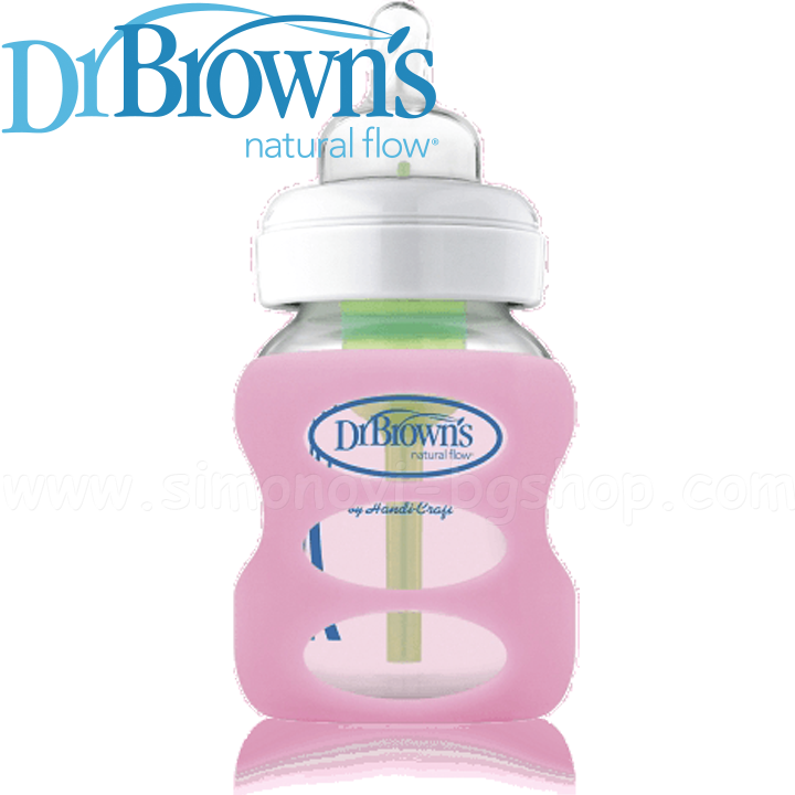 Dr.Brown`s протектор за стъклена бутилка NF Wide-Neck 150 ml Светло розов Dr.Brown`s протектор за стъклена бутилка NF Wide-Neck 150 ml Светло розов
