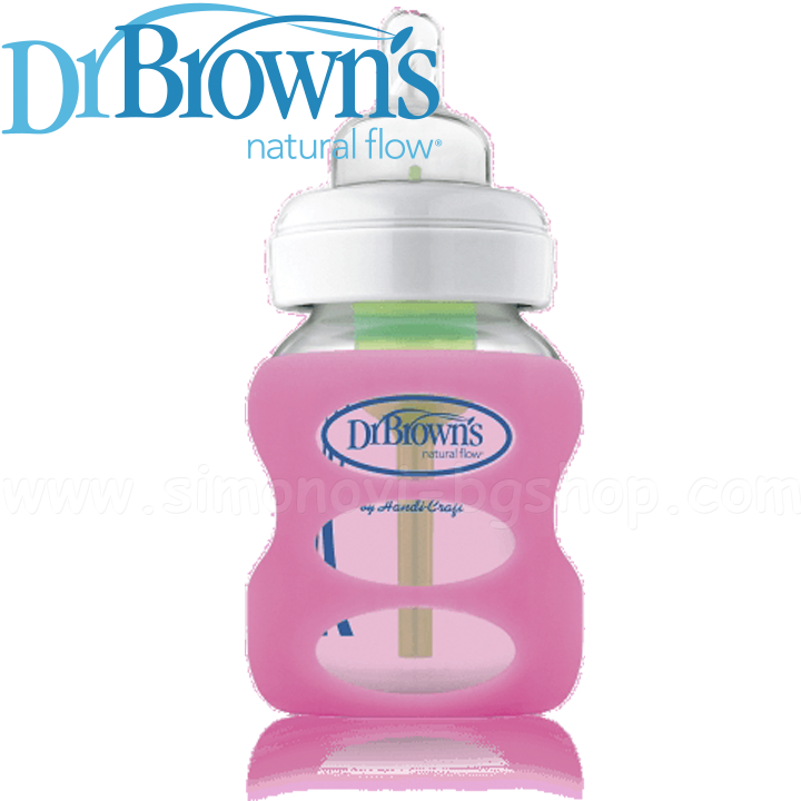DrBrown`s протектор за стъклена бутилка NF Wide-Neck 150 ml Розов DrBrown`s протектор за стъклена бутилка NF Wide-Neck 150 ml Розов