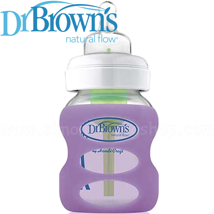 DrBrown`s протектор за стъклена бутилка NF Wide-Neck 150 ml Лилав DrBrown`s протектор за стъклена бутилка NF Wide-Neck 150 ml Лилав