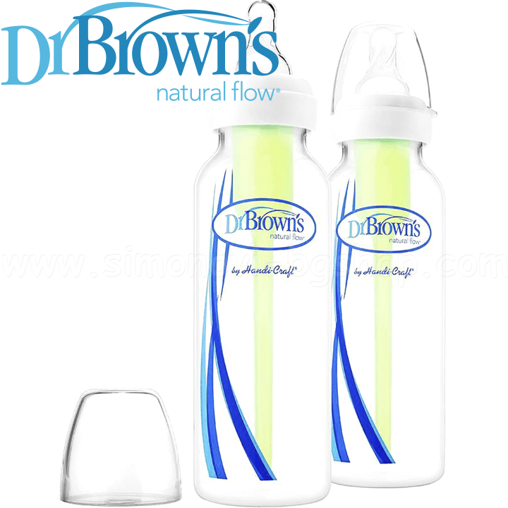 DrBrown's Narrow-Neck® Options Шишета за хранене 250 ml. 2бр. биберон №1 DrBrown's Narrow-Neck® Options Шишета за хранене 250 ml. 2бр. биберон №1